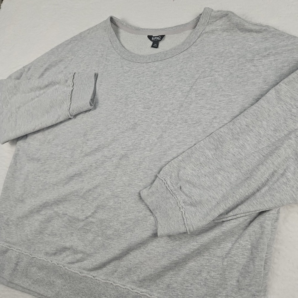 Buffalo Sweatshirt Womens XXL 2XL Gray David Bitton Athleisure Gym Loungewear